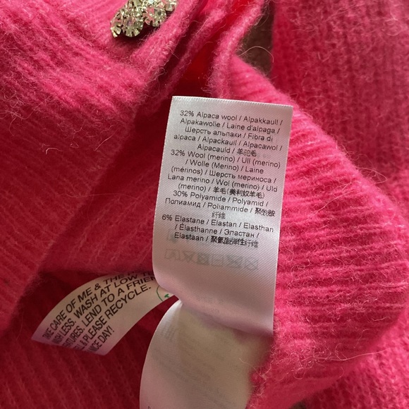 Ganni Pink Wool cardigan w/ crystal buttons (s) - Picture 4 of 5